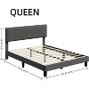 Bed Frame with Upholstered Headboard,Platform Bed Frame with Wooden Slat Support, Easy Assembly Platform Bed, No Box Spring Needed Noise Free - 2 of 4