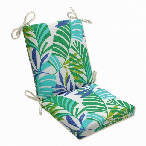 Pillow Perfect - 36.5 X 18 Indoor Outdoor Squared Corners Chair Cushion  Islamorada Blue/green : Target