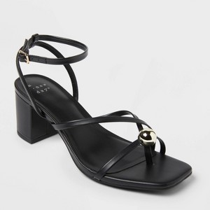 Women's Phoebe Strappy Ball Ornament Heels - A New Day™ - 1 of 4