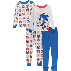 Sonic The Hedgehog Little/Big Boy's 4-Piece Cotton Pajama Set - 1 of 4