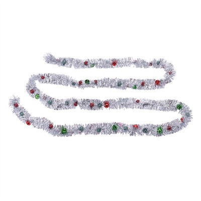 Tinsel Sleigh Bell Ornament Garland (Set of 6)