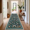 Washable Hallway Runner Rug, Modern Insect Floral Low Pile Kitchen Runner, Soft Non-Slip Stain-Resistant Carpet for Laundry or Bedroom - 3 of 4