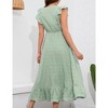 Womens Maternity Dress Cap Sleeve V Neck Ruffle Summer Casual Baby Shower Maxi Dresses - 2 of 4