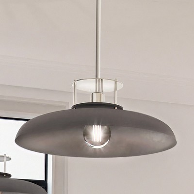 Urban Ambiance Luxury Transitional Pendant,  8''H x 20''W,  Polished Nickel and Gray Finish, ULB2193