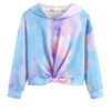 Arshiner Hoodies for Teen Girls Twist Front Tie Dye Hooded Sweatshirt Casual Long Sleeve Tops Clothes for 5-13 Years - 2 of 4