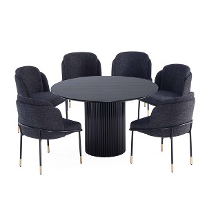 Manhattan Comfort 7pc 59.05" Hathaway and Flor Round Dining Set - 1 of 4