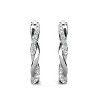 18k Gold Plated 22mm Hoop Earrings with Crystals for Women - 3 of 4