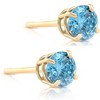 Pompeii3 VS 2ct Blue Moissanite Studs 14K Yellow Gold Earrings - 2 of 3