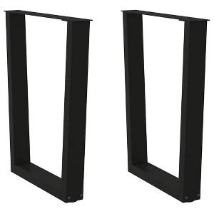 vidaXL Dining Table Legs, V-Shape 2 Pieces, Black, 60 x (72-73.3) cm, Steel, Leg for Table, Dining Room Table Leg, Table Leg for Dining Table - 1 of 4