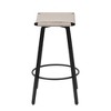 PAGED Counter Height Bar Stools PVC Weaving Pub Stool Backless Handwoven Dining Chairs with Round Footrest for Home Pub, Set of 2, Creamy White - 4 of 4