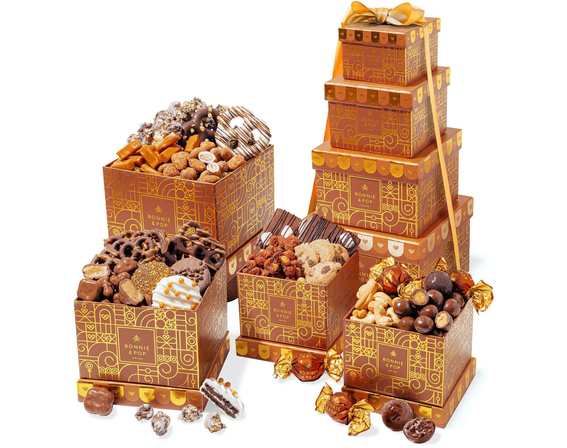 Bonnie and Pop- Gift Tower- Snack and Chocolate Assortment- Copper