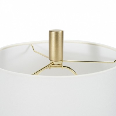 23" Elegant Gold Metal Twist Table Lamp with White Shade