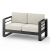Patio Aluminum Loveseat with Cushions,Modern Outdoor Loveseat Sofa for Garden or Deck,Rust Resistant Armrest Loveseat-Cuddlewood - 2 of 4