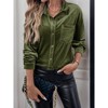 Coolmee Women's Velvet Button Down Shirts Boyfriend Long Sleeve Blouses Tops - 3 of 4