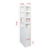 INFURNIC Decorative Bookshelf 70.87" H Tall Storage Cabinet with 4 Shelves 3 Drawers and Display Shelves, White, 19.69"*11.81"*70.87" - 3 of 4