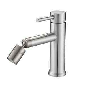 ALEXOUN Brushed Nickle Bathroom Faucet for 2 Mode Faucet for Bathroom Sink with 360° Rotating Aerator - 1 of 4