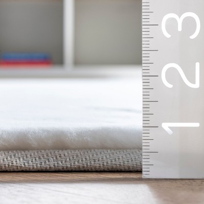 White Faux Fur Shag 4' x 6' Rectangular Area Rug