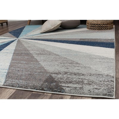 Hale Blue Geometric Synthetic Area Rug, 5' x 7'