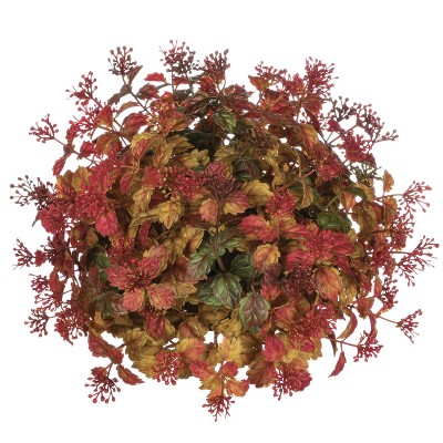Sullivans Mini Leaf Berry 1/2 Decorative Filler Orb 8.5"H Red