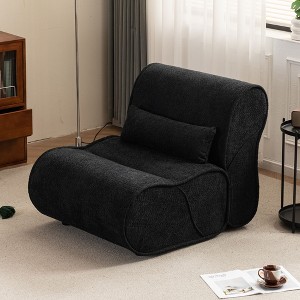 CAVINAS Velvet Recliner Single Seat Comfortable Lounge Chair Sofa Design Sofa with Waist Pack Padding - 1 of 4