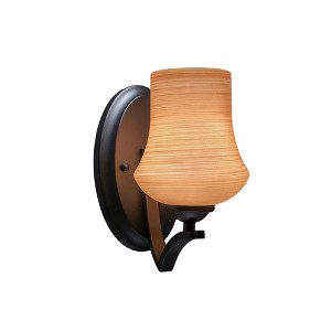 Toltec Lighting Zilo 1 - Light Sconce in  Matte Black with 5.5" Zilo Cayenne Linen  Shade - 1 of 1