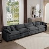 4-Seater Corduroy Sofa, Modern Upholstered Couch for Living Room, Office, Apartment, Includes 2 Arm Pillows & 4 Throw Pillows - 2 of 4