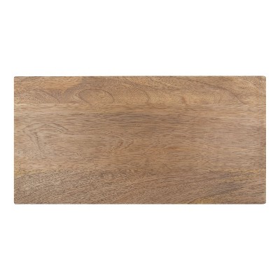 Natural Mango Wood and Black Metal Slim Side Table