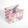 Bacati - Watercolor Floral Coral/Gray Fabric Storage Box Large - 4 of 4