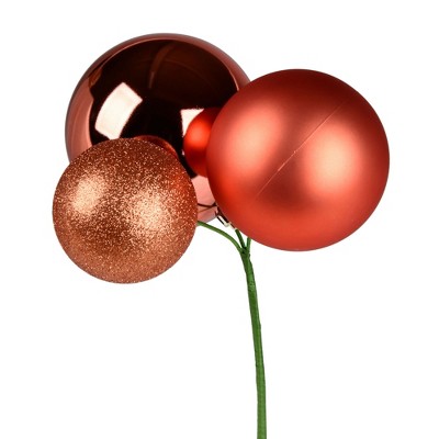 Vickerman 18" Ball Ornament Christmas Pick, 2 per Bag