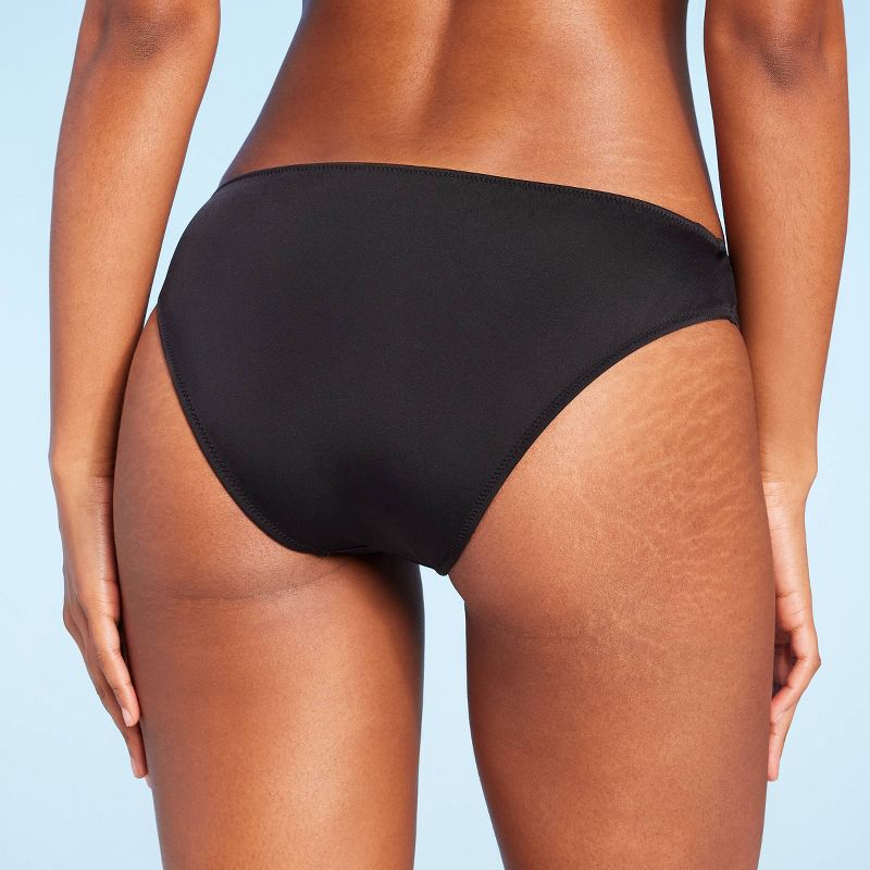 Women's Medium Coverage Hipster Bikini Bottom - Shade & Shore™ Black, 3 of 11