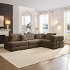 Whisen 118.2" L-Shaped Modular Sectional Sofa Set with 6 Pillows, Oversized Upholstered DIY Combination - 3 of 4
