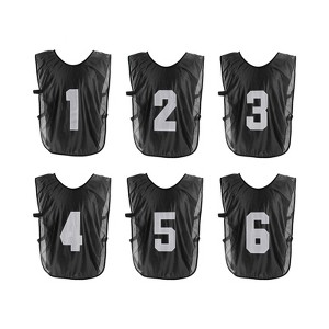 Unique Bargains Team Sports Reversible Numbered Soccer Training Vest 6 Pcs - 1 of 4