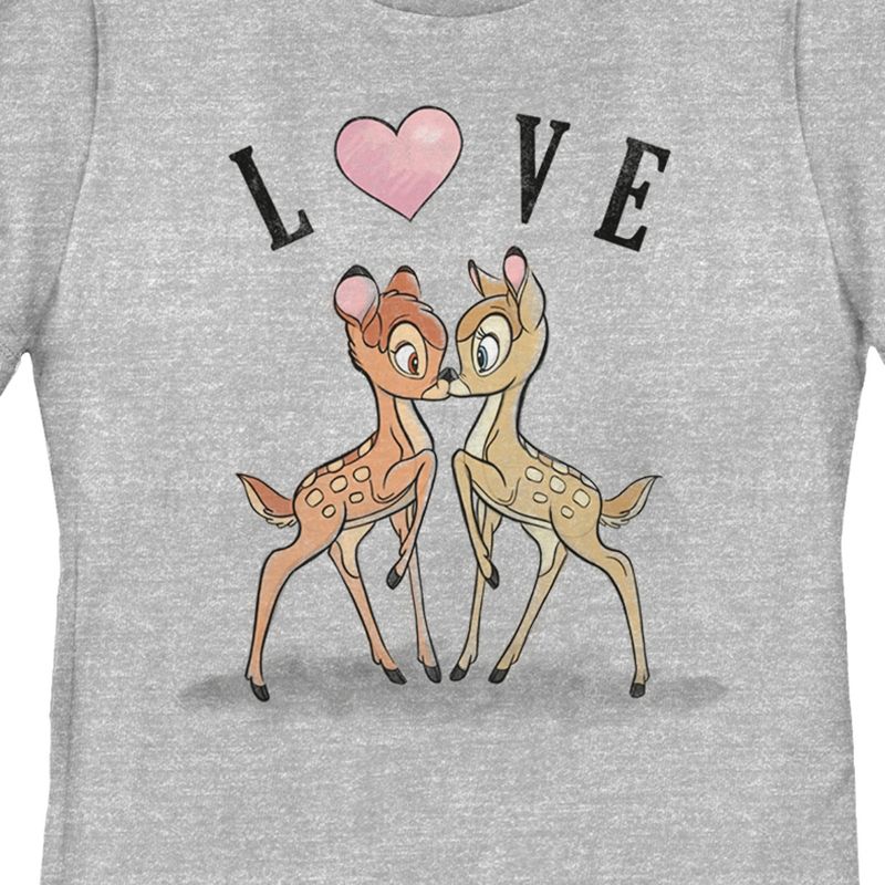Women's Bambi Valentine's Day Bambi and Faline Love T-Shirt, 2 of 5