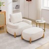 Hyleory 38.58'' Velvet Oversized Comfort Ottoman with Sold Wood Legs,large foot
 stools for Bedroom, Living Room, Nursing Room - 2 of 4