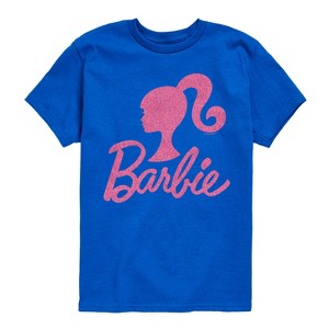 Boys' - Barbie - Barbie Logo Pink Glitter Short Sleeve Graphic T-Shirt - 1 of 4
