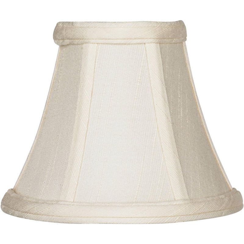 Imperial Shade Set of 6 Hardback Bell Lamp Shades Evaline Cream Small 3" Top x 6" Bottom x 5" High Candelabra Clip-On Fitting, 4 of 8