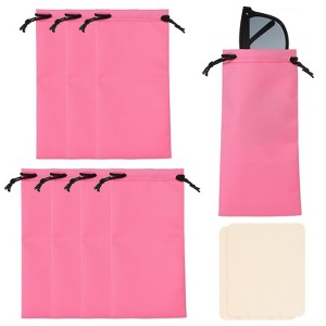Unique Bargains Portable Drawstring Eyeglass Storage Bags 8 Pcs 7" x 3.5" - 1 of 4