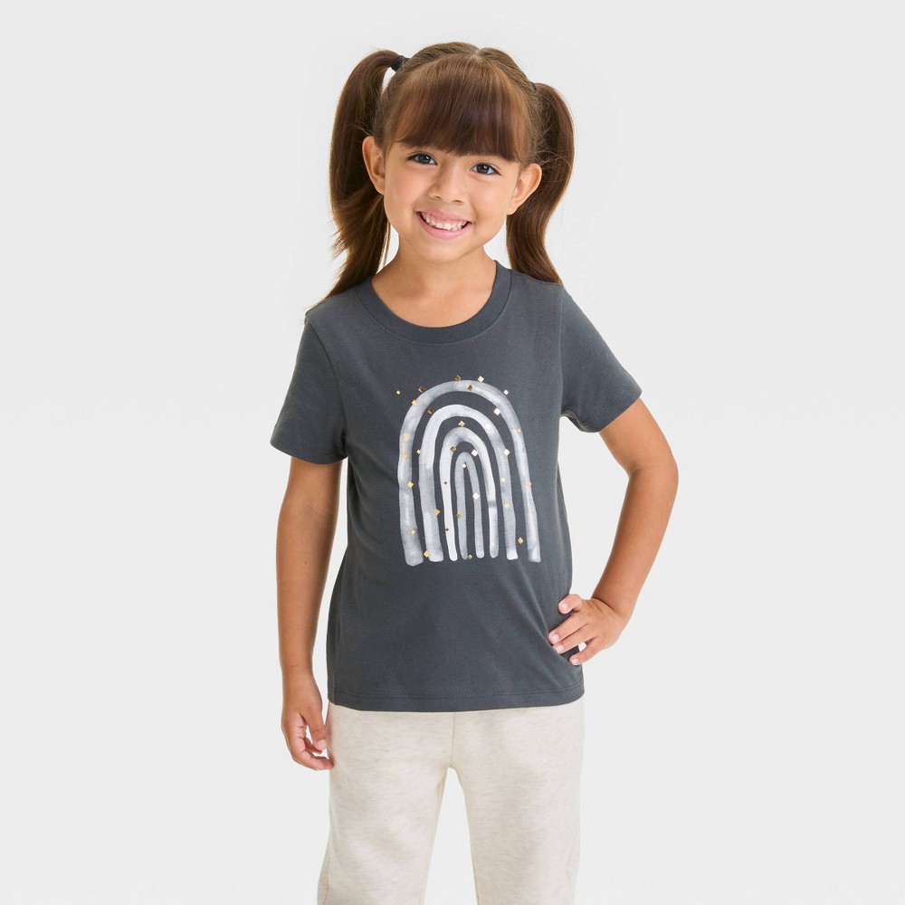 Toddler 'Rainbow' Short Sleeve T-Shirt - Cat & Jack™ Charcoal Gray 18M