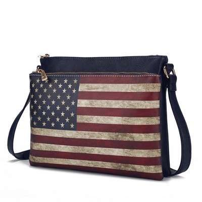 MKF Collection Madeline Printed Flag Vegan Leather Crossbody Bag by Mia K
