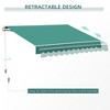 Anybear 10' x 8' Retractable Awning, Patio Awning Sunshade Shelter with Manual Crank Handle, for Deck, Balcony, Yard - 3 of 4