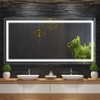 LED Bathroom Mirror 60x30 inch with Front and Backlight, Anti-Fog, Shatter-Proof, Memory, 3 Colors, Double LED Vanity Mirror - 2 of 4