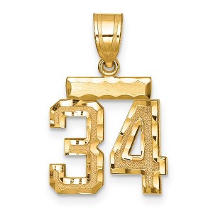 Black Bow Jewelry 14k Yellow Gold, Varsity Collection, Small D/C Pendant Number 34 - 1 of 3