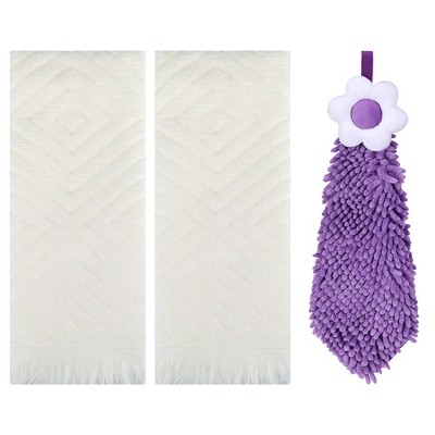 REGALWOVEN 3 Pcs Bathroom Soft and Absorbent Decorative Hand Towel