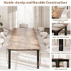Dining Table, Rectangular Table with Wave Irregular Edge, Thick MDF Top, Sturdy Metal Frame, Waterproof, Scratch-Resistant - 4 of 4