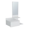 Alilang 13.70 Inch Modern Entryway Bench with Mirror and Storage Shelves-White - 3 of 4