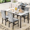 Hooseng 5-Piece Dininng Room Table Set with 4 Uphosltered Dining Chairs, Faux Marble Table Top and Metal Frame Space-Saving Dining Table Set for 4 - 3 of 4