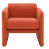 CAVINAS Modern Accent Chair with Waved Arms & Metal Decoration, Teddy Fabric Upholstered Armchair for Living Room, Bedroom, Office - 3 of 4