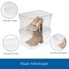 (4Pack)Clear Glossy Plastic Extra Tall Shoe Box with Lid, Adult Size,One Pair of Size, One Tier - 3 of 4