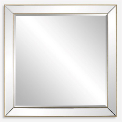 Lytton 28" Gold Square Wood Transitional Mirror