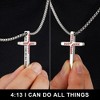 Turandoss 2Pcs Baseball Cross Necklace for Men Boys - Black Silver Stainless Steel Bible Verse Cross Pendant Necklaces, Gifts for Men, Chain 20 inch - 3 of 4